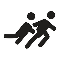 Running back carrying a football icon on white background