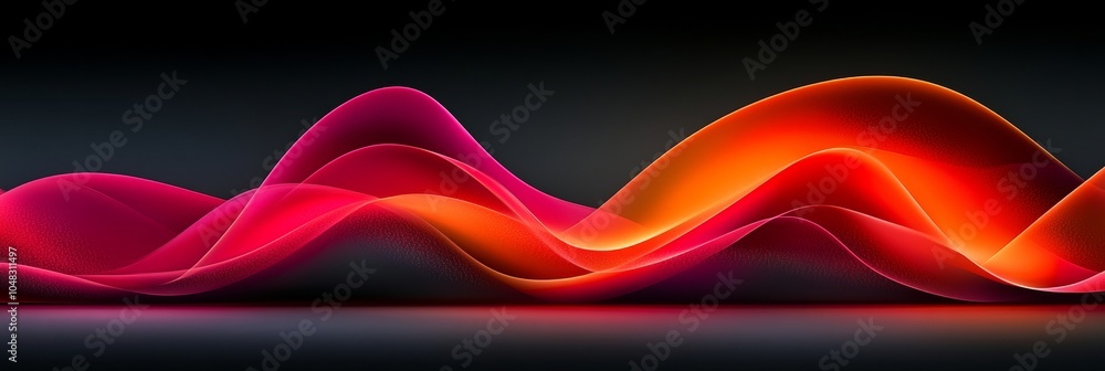 Poster abstract wavy lines with vibrant gradients 3d render, abstract background with neon light lines