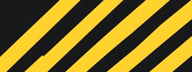A black and yellow striped background with an industrial-style design
