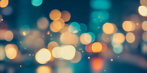 Fototapeta premium abstract Blurred City Lights Bokeh Background
