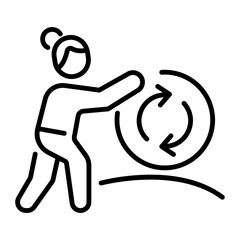 Work effectiveness icon in outline style 