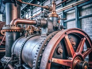 Vintage Steam Powered Machinery Detail with Copy Space for Industrial Themed Projects