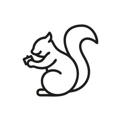 Squirrel and acorn icon on white background