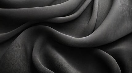 Obraz premium Abstract Background, Smooth Elegant Black Satin Silk, Fabric Texture, Luxury Cloth Background.