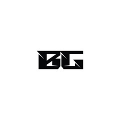 Obraz premium BG monogram logo design letter text name symbol monochrome logotype alphabet character simple logo