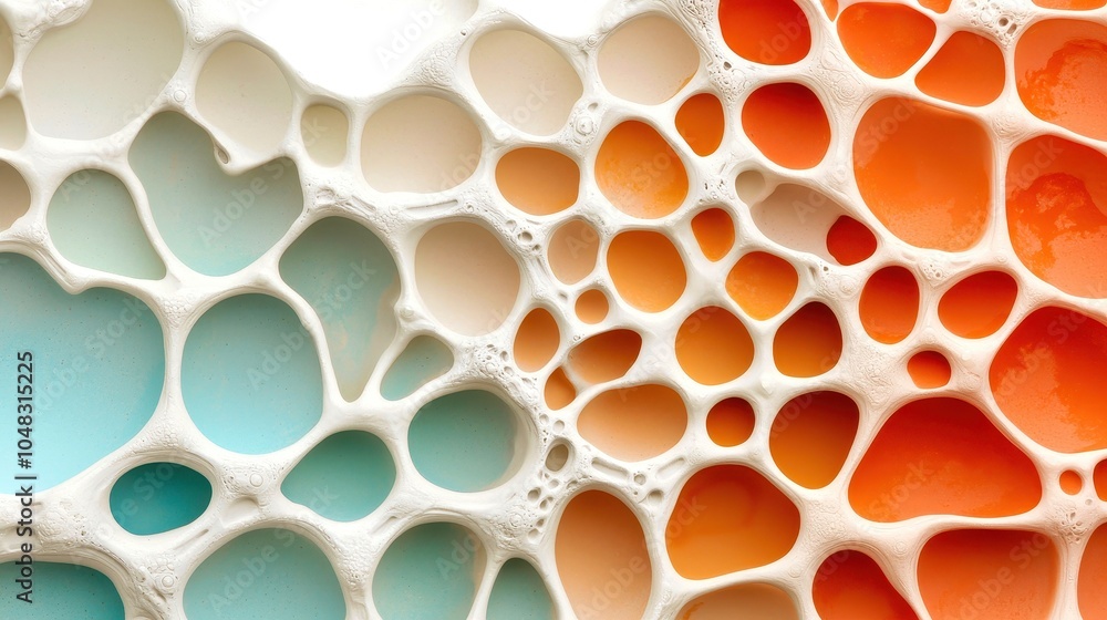 Poster design composite materials combining metals and ceramics for enhanced properties, abstract bubbles i