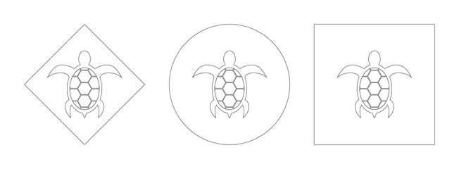 Obraz premium turtle icon outline set. vector illustration isolated on white background