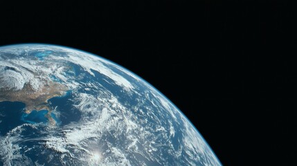 Earth's Majesty: Stunning View of Blue Oceans and Swirling Clouds from Lunar Surface