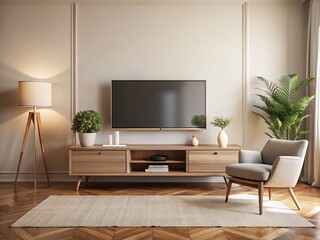 Vintage Style LCD TV Mock-Up for Modern Minimalist Presentations and Digital Displays
