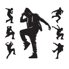 Hip hop dance  man  - vector image of  man  dance - dancing image  of man hip hop 