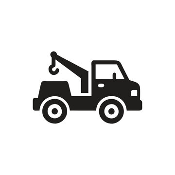 recommend clip art: Tow truck icon on white background