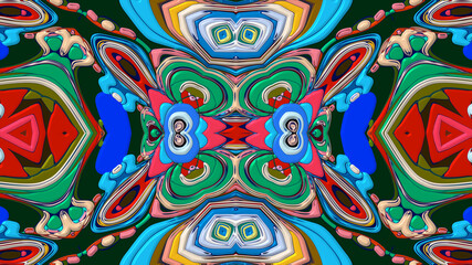 Colorful symmetrical abstract kaleidoscope background pattern for summer 