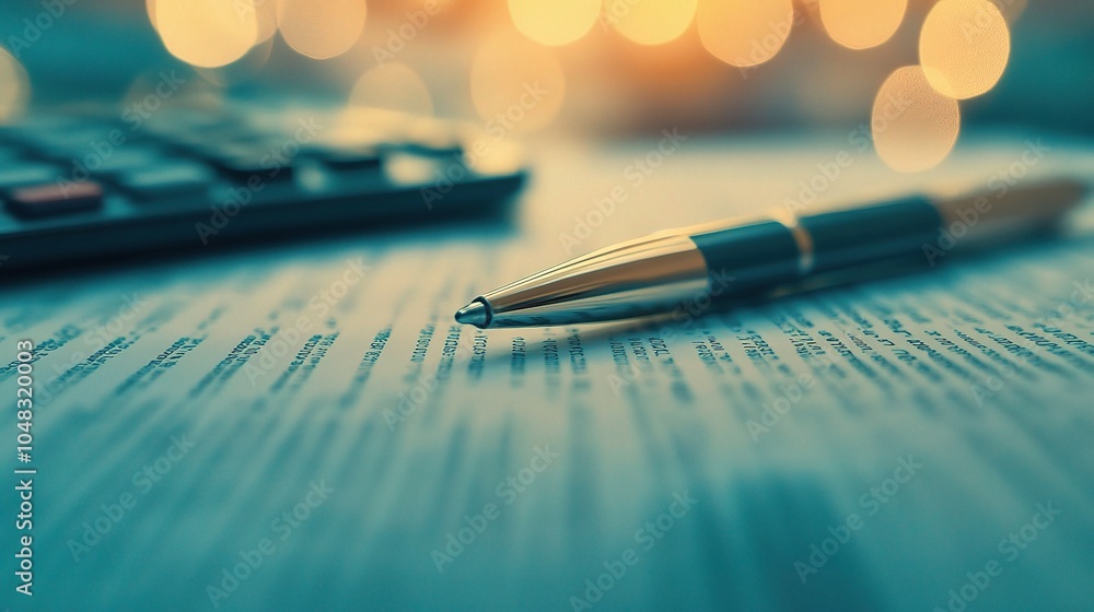 Poster pen and paper on table with bokeh background