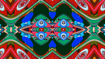 Colorful symmetrical abstract kaleidoscope background pattern for summer 