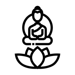 buddhism Line Icon