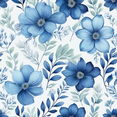 Fototapeta premium Colorful Botanical Pattern with Butterflies on Dark Background