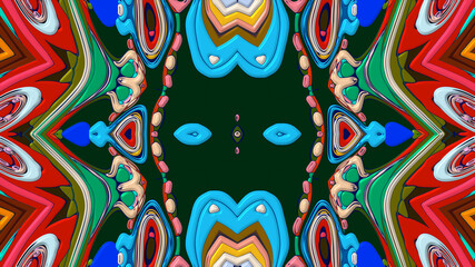 Colorful symmetrical abstract kaleidoscope background pattern for summer 