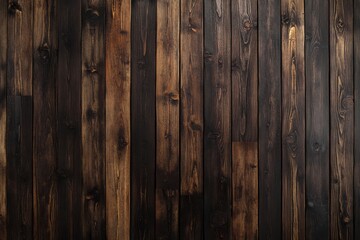 Obraz premium Elegant dark oak or rich redwood wall texture backdrop. Refined hardwood floor, wall, or deck seamless design. Vintage, weathered wood wallpaper or flatlay arrangement