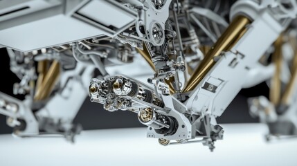 Fototapeta premium Close-up of Lunar Module Landing Gear revealing intricate engineering for Moon Landings