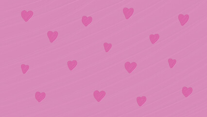 pink painted background with hearts