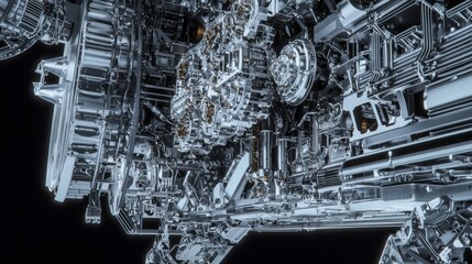 Obraz premium Precision Engineering: Close-Up of Lunar Module's Ultra-Detailed Landing Gear