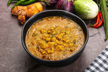 Indian cuisine Dal Tadka soup