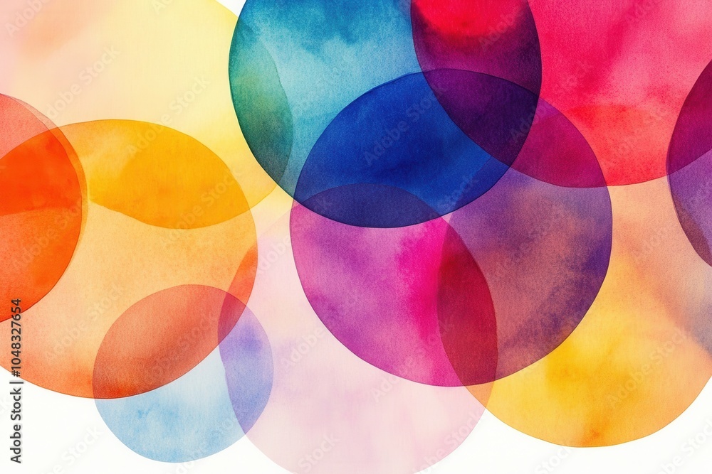 Poster colorful circular gradients with a watercolor style: standalone rounded forms against a clear canvas