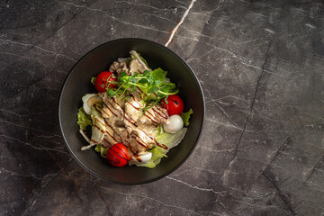 Fresh chicken vegetable salad with