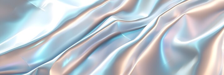 Obraz premium Digitally rendered metallic texture with subtle reflections and gradients featuring a smooth shiny surface with soft bouncing light that creates a visually captivating and elegant aesthetic