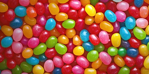 Obraz premium A background of colorful jelly beans, vibrant and playful, perfect for Easter celebrations or candy-themed designs. 