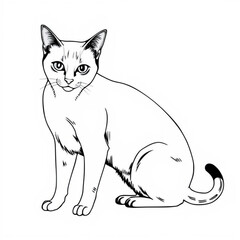 Obraz premium minimal continuous line drawing of a Siamese cat