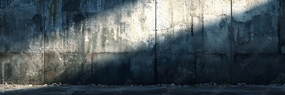 Poster textured concrete wall with soft shadows providing a simple yet striking industrial backdrop for mod