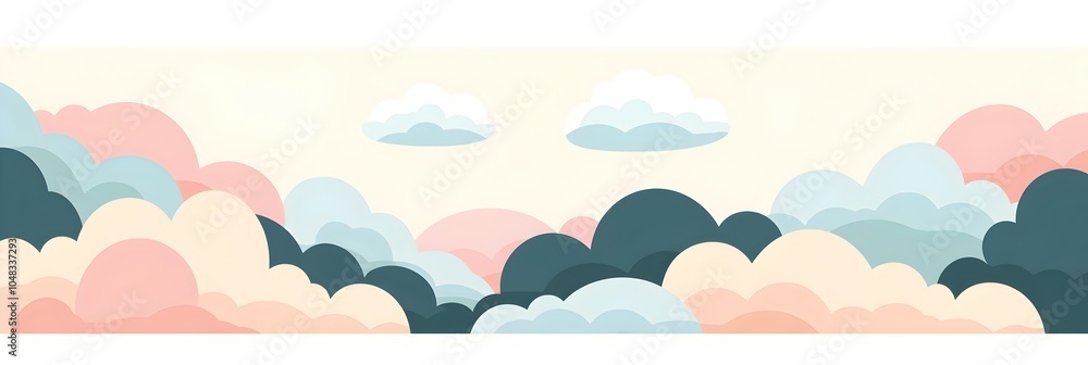 Aufkleber dreamy pastel cloud background with soft whimsical blended hues creating a serene calming and ethere