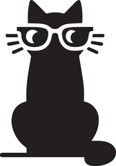 funny creative simple sunglass use for cat silhouette