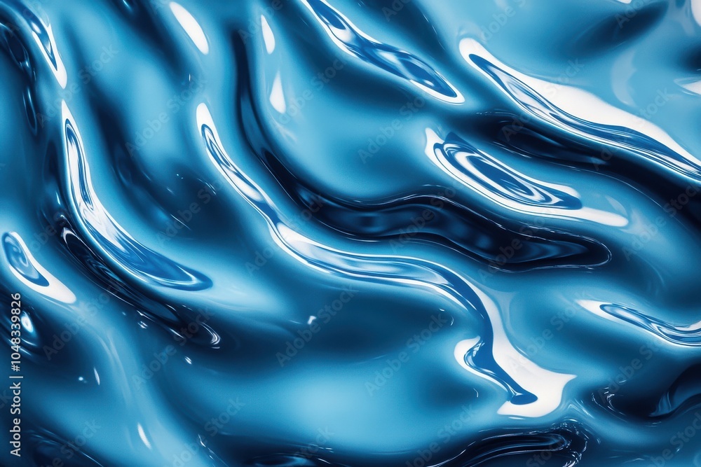 Poster azure wave designs and light influence on fluid surface texture background