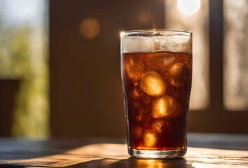 テーブルに置かれたコーラ