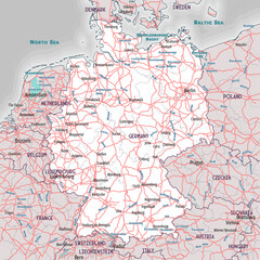 Fototapeta premium Simple outline map of Germany coloring page