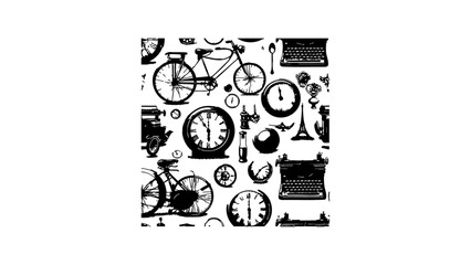 The vintage seamless background black and white color. Suitable for making bedding sets, stationery sets, website design, ux/ui, social media idea.