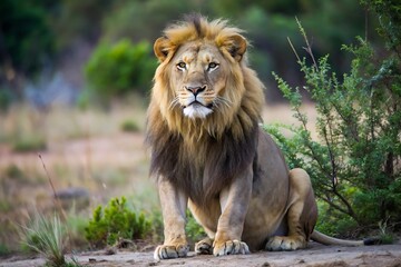 Fototapeta premium Wild Lion in Nature