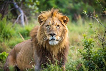Fototapeta premium Wild Lion in Nature