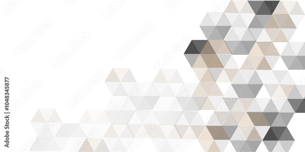 Poster abstract modern white background with luxury gold hexagon pattern.