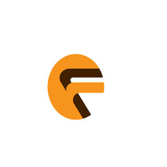 F letter logo in flat style circle design concept
