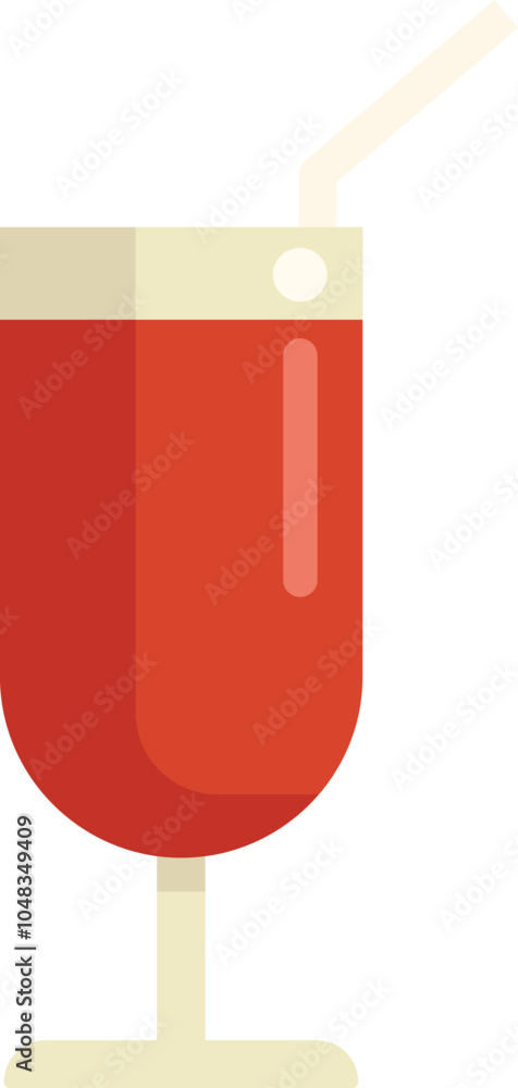 Poster refreshing red cocktail in a tall glass with a straw is waiting for you on the bar counter