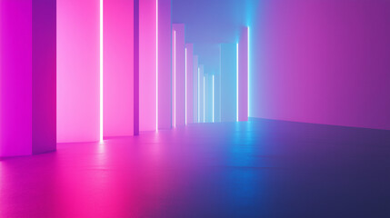 Retro vaporwave gradient background with smooth transitions from neon pink to electric blue, accented by hints of purple. The diagonal flow and soft glow create a dreamy, nostalgic atmosphere
