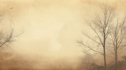 Vintage sepia paper background with gradient transitions from light beige to deep brown, resembling delicate parchment. Faint stains and creases add character, creating a quiet