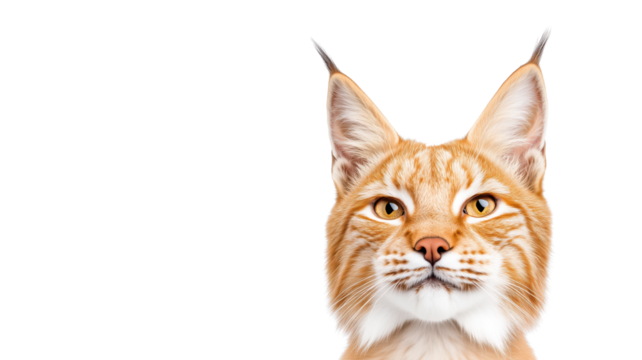 Lynx portrait isolated on transparent background