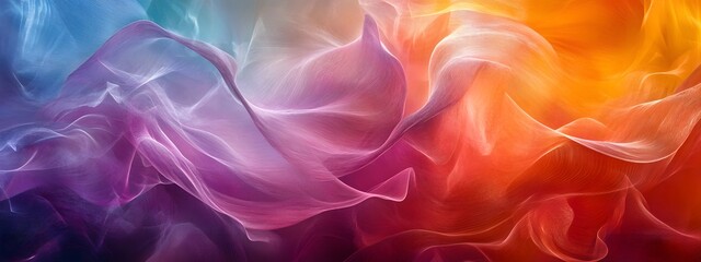 Fototapeta premium Abstract, colorful background with wavy shapes, creating an artistic and dynamic wallpaper design.