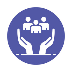 Social Care vector Gylph Circle Design icon. Volunteering Symbol on White background EPS 10 File