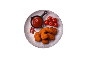 Delicious fresh crispy chicken nuggets, unhealthy food, fast food