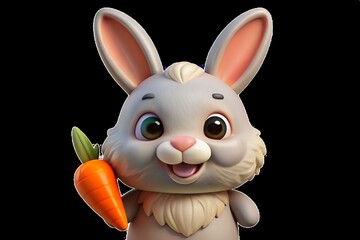 sticker-of-a-fluffy-bunny-with-long-ears--holding